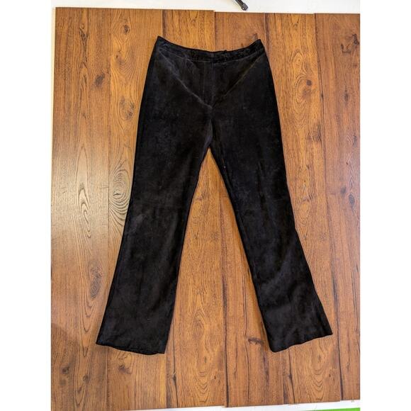 Vintage Lord & Taylor Suede Leather Pants, 10 Black - Picture 3 of 5